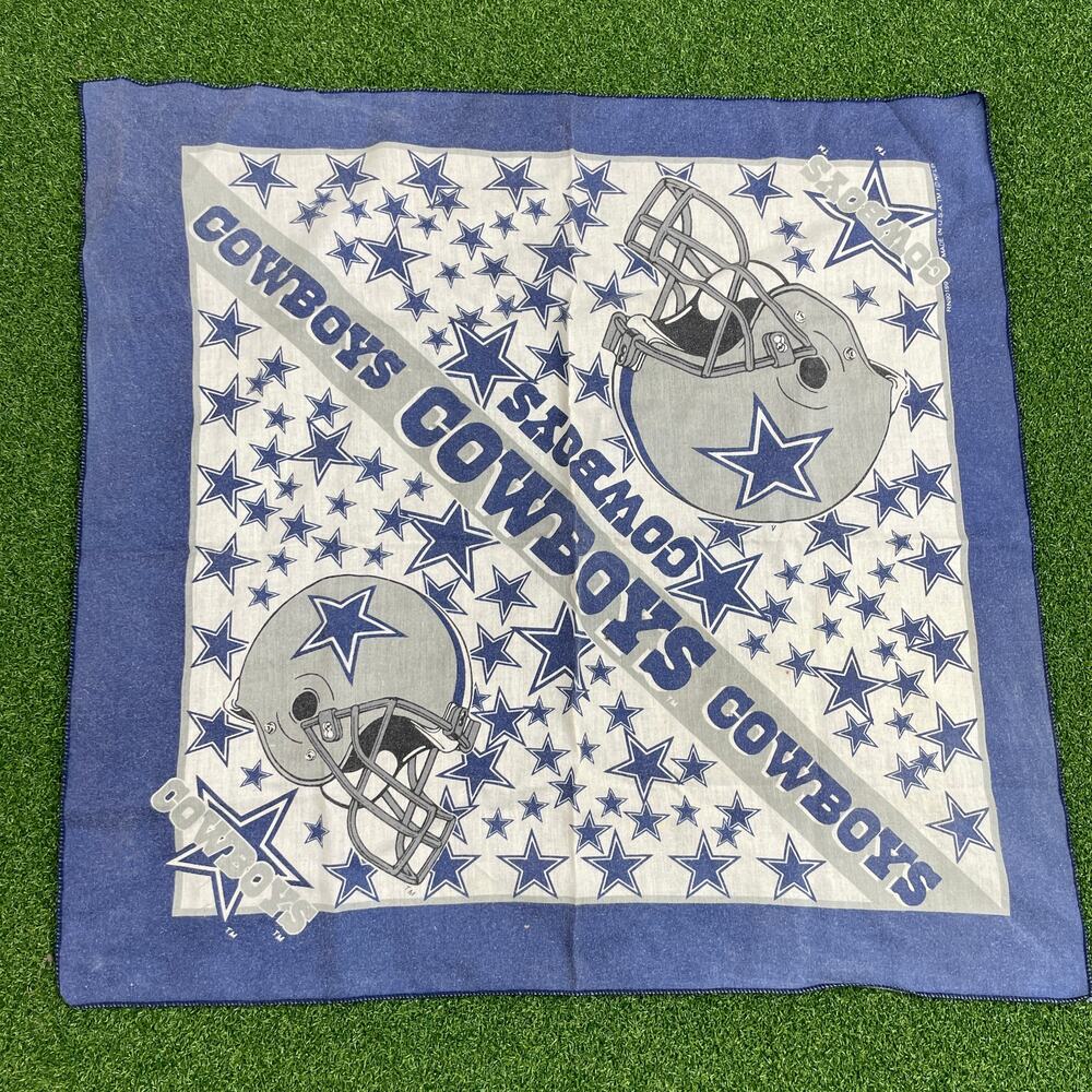 Vintage Dallas Cowboys NFL Football Blue Bandana 20"x21"